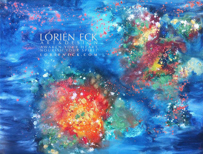 Lagoon Nebula II mixed media painting